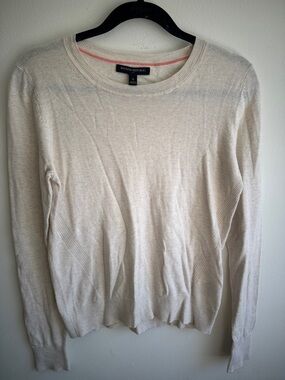Banana Republic Neutral Cream Crewneck Sweater